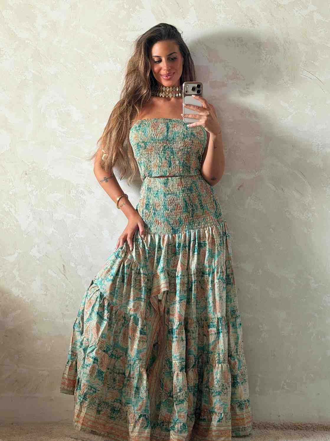 Falda larga Aqua Doré