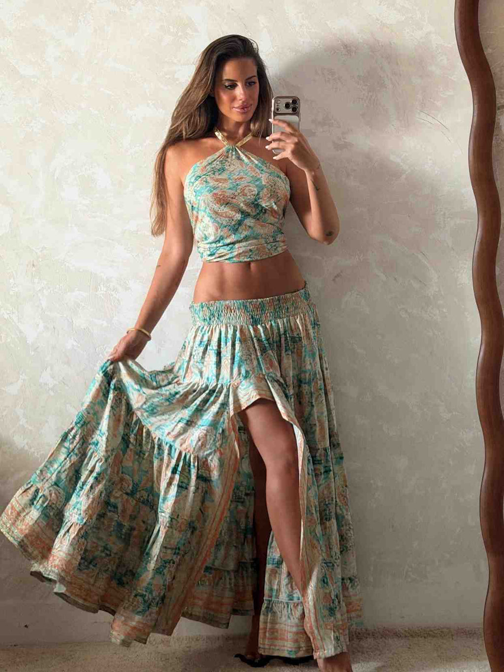 Falda larga Aqua Doré