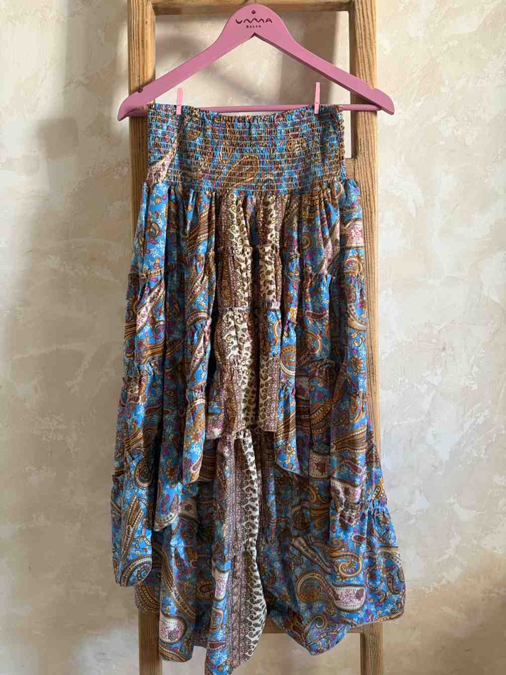 Azure Polka Dot Long Skirt